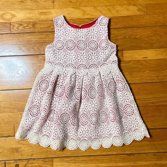 Genuine Kids by OshKosh Lace Eyelet Embroidered Christmas Holiday Dress - Sz 5T - Picture 11 of 14